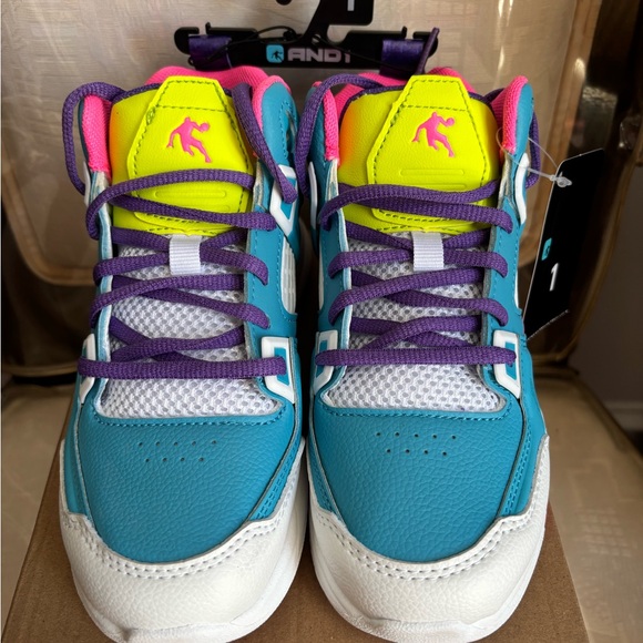 AND1 BB Multi color sneaker ,youth size 1 , BNWT in box - Picture 2 of 9